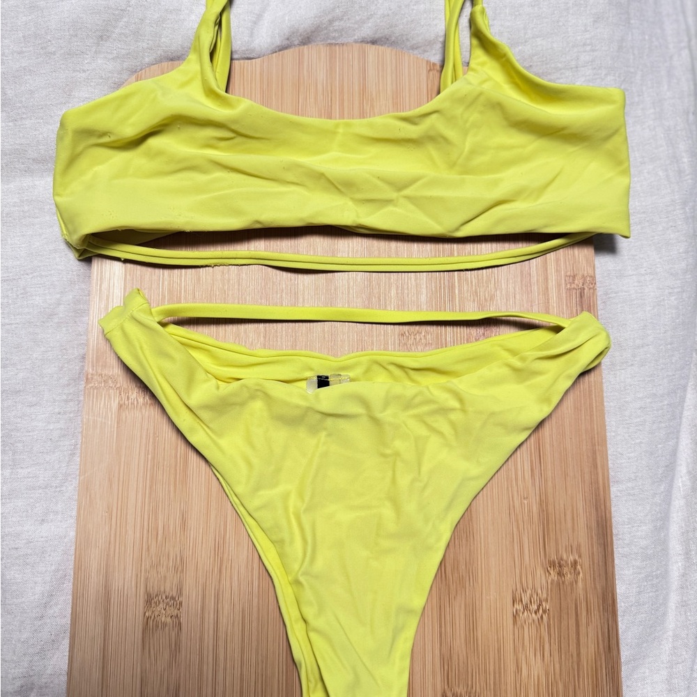 Fashion Nova Bright Yellow Bikini Set